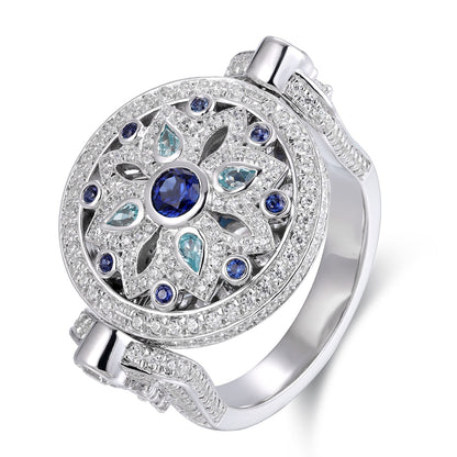 Pirmiana New Design Jewelry S925 Silver 0.525ct Lab Grown Blue Sapphire Ring for Women/ Men Wedding Gifts