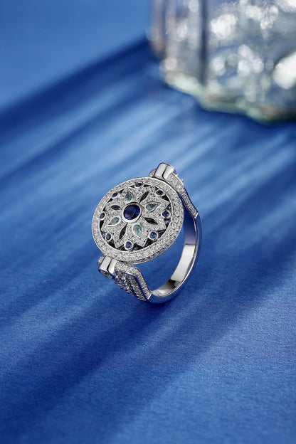 Pirmiana New Design Jewelry S925 Silver 0.525ct Lab Grown Blue Sapphire Ring for Women/ Men Wedding Gifts