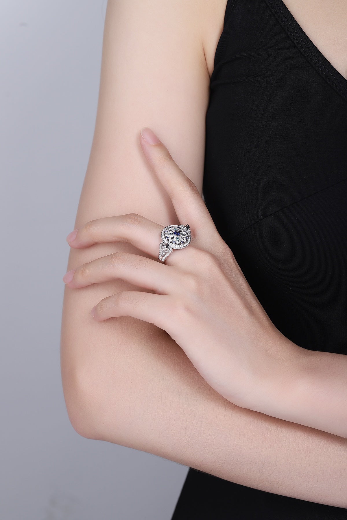 Pirmiana New Design Jewelry S925 Silver 0.525ct Lab Grown Blue Sapphire Ring for Women/ Men Wedding Gifts