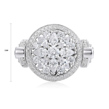 Pirmiana New Design Jewelry S925 Silver 0.525ct Lab Grown Blue Sapphire Ring for Women/ Men Wedding Gifts