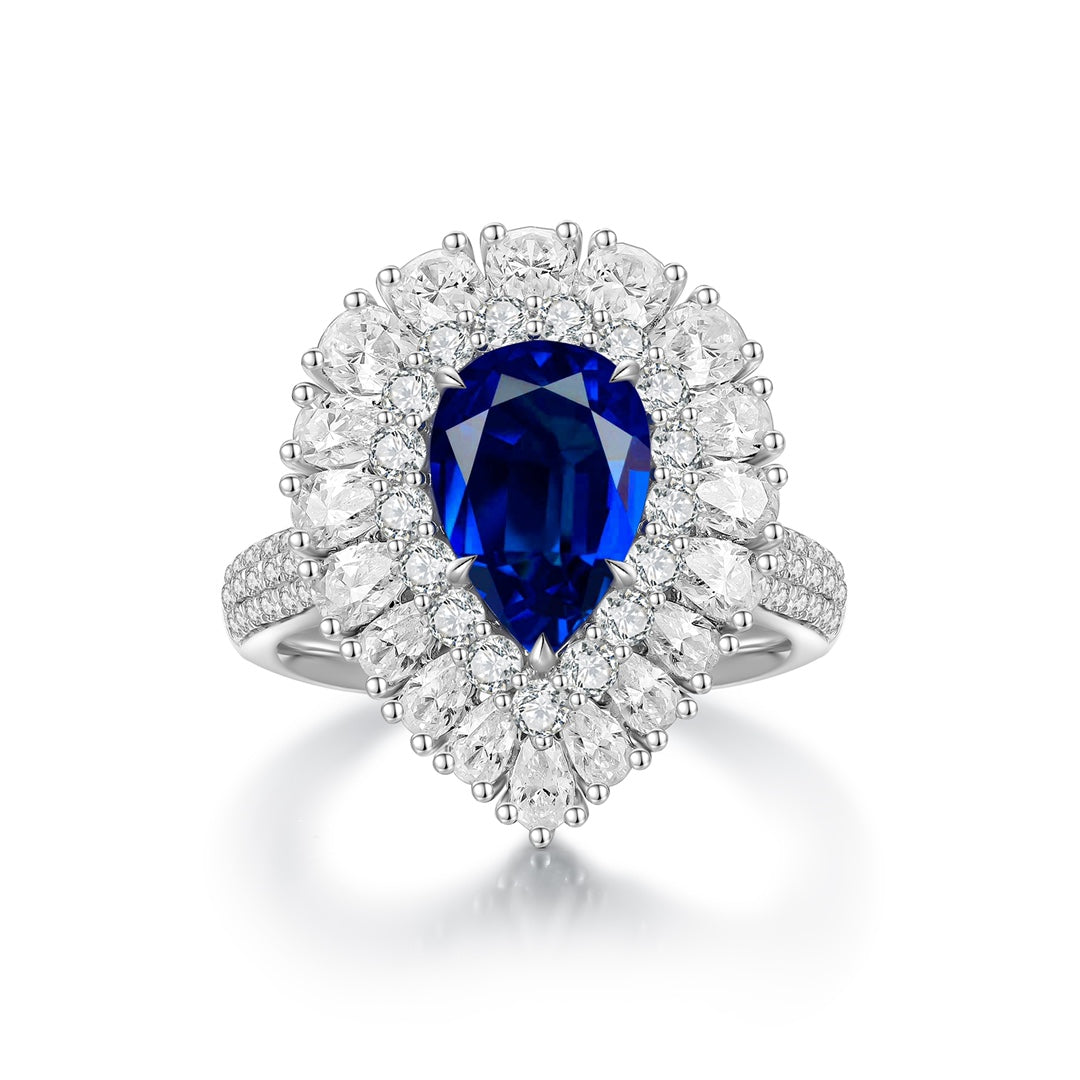 Pirmiana New Design Jewelry S925 Silver 2.74ct Lab Grown Blue Sapphire Ring for Women Wedding Gifts