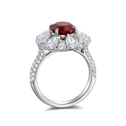 Pirmiana New S925 Silver 3ct Lad Grown Ruby Ring High Fine Jewelry for Women Party Gift