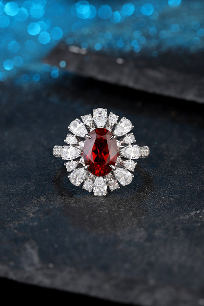 Pirmiana New S925 Silver 3ct Lad Grown Ruby Ring High Fine Jewelry for Women Party Gift