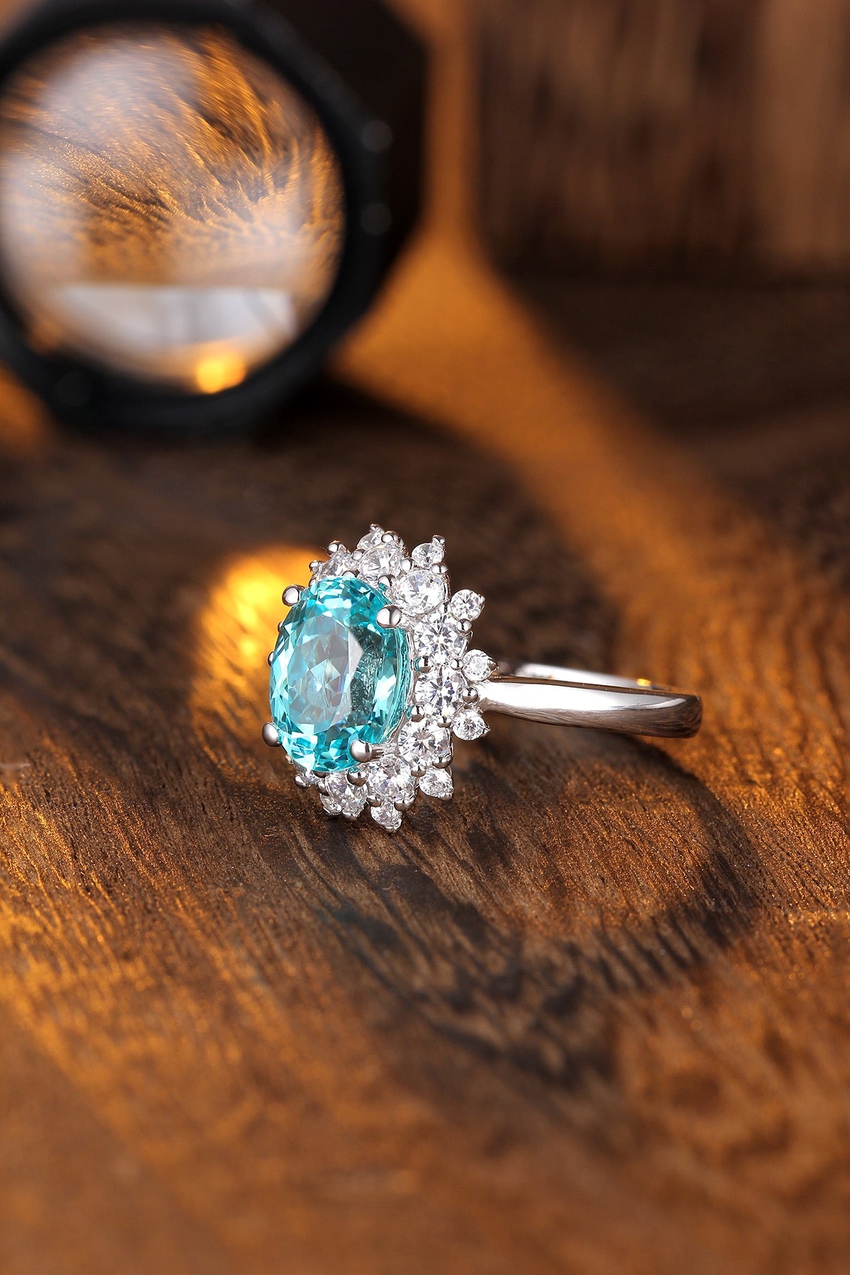 Pirmiana Hot Sale S925 Silver 3.09ct Lab Grown Paraiba Sapphire Ring Engagementring Women