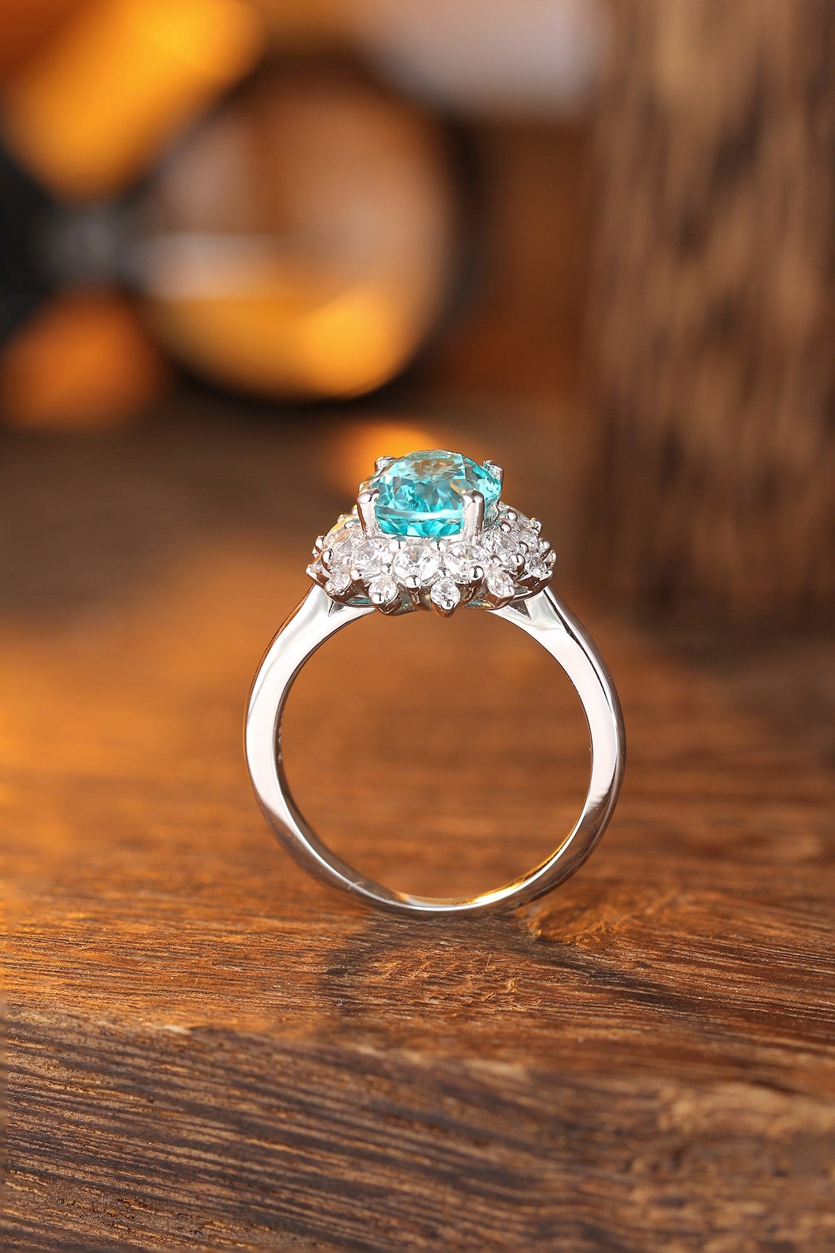 Pirmiana Hot Sale S925 Silver 3.09ct Lab Grown Paraiba Sapphire Ring Engagementring Women