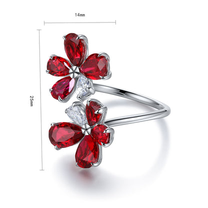 Pirmiana New S925 Silver 5.82ct Lad Grown Ruby Ring High Fine Jewelry for Women Party Gift