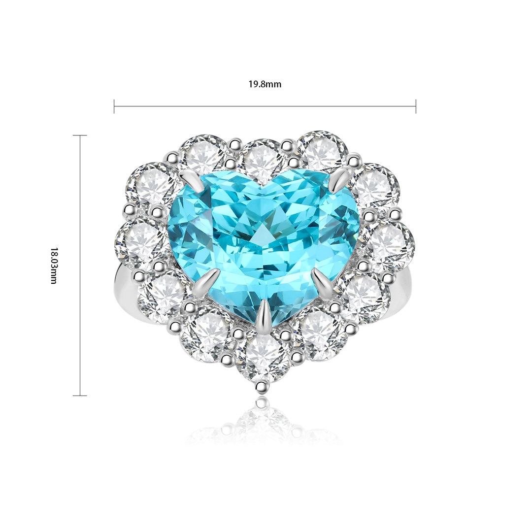 Pirmiana Hot Sale S925 Silver 9.35ct Lab Grown Paraiba Sapphire Ring Engagementring Women
