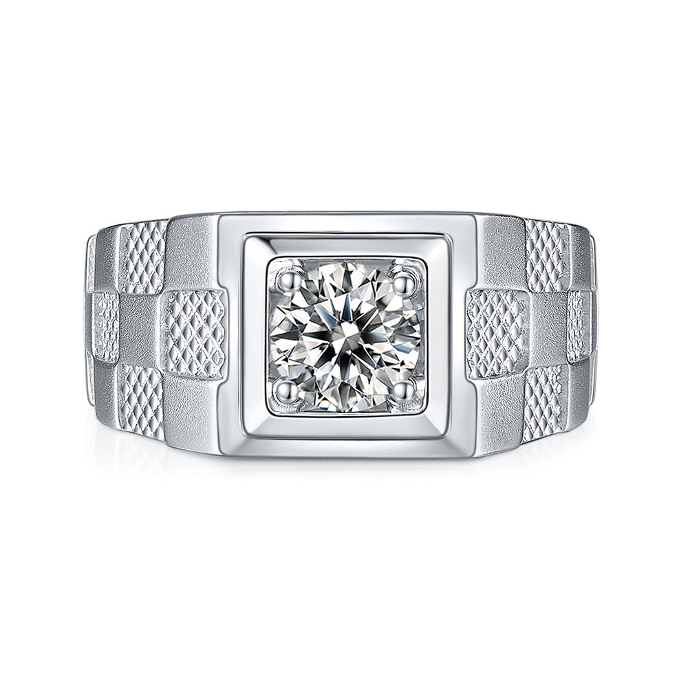 Pirmiana Luxury S925 Silver 1ct Fashion Luxury S925 Silver Various Styles Moissanite Diamond Men Ring Fashion Wedding Band Engagement Jewelry