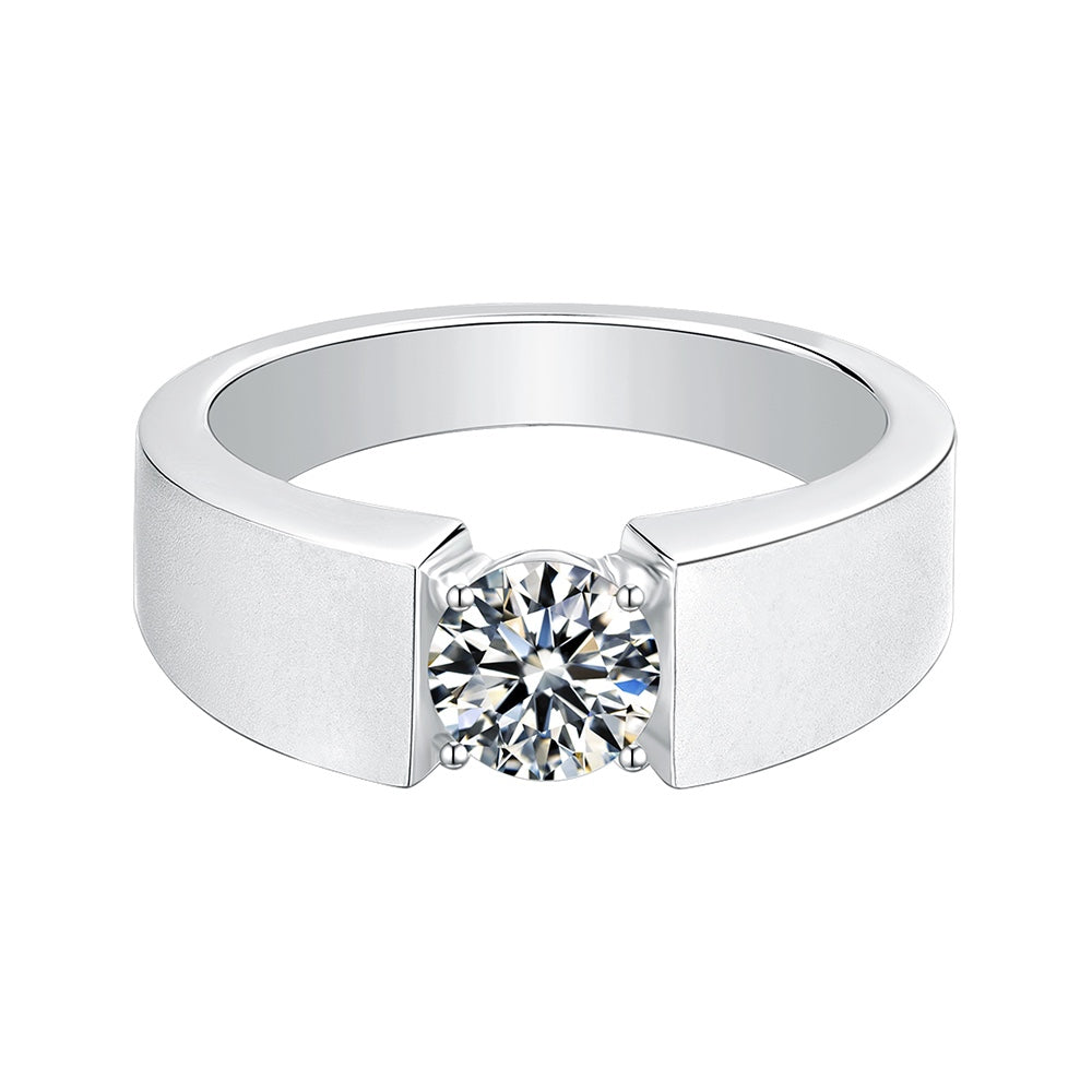 Pirmiana Luxury S925 Silver 1ct Fashion Luxury S925 Silver Various Styles Moissanite Diamond Men Ring Fashion Wedding Band Engagement Jewelry