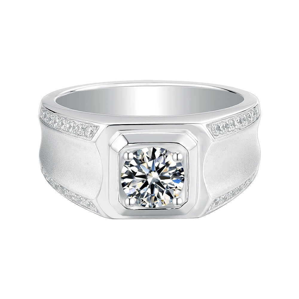 Pirmiana Luxury S925 Silver 1ct Fashion Luxury S925 Silver Various Styles Moissanite Diamond Men Ring Fashion Wedding Band Engagement Jewelry