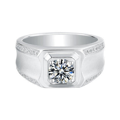 Pirmiana Luxury S925 Silver 1ct Fashion Luxury S925 Silver Various Styles Moissanite Diamond Men Ring Fashion Wedding Band Engagement Jewelry