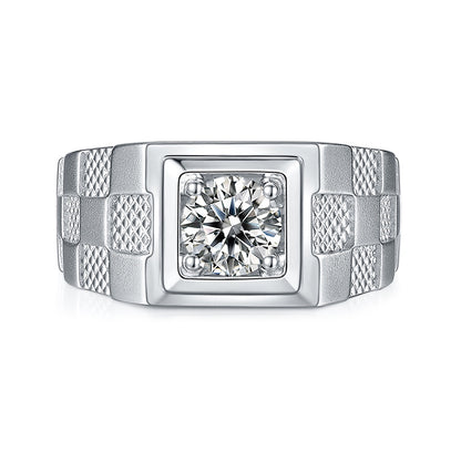 Pirmiana Luxury S925 Silver 1ct Fashion Luxury S925 Silver Various Styles Moissanite Diamond Men Ring Fashion Wedding Band Engagement Jewelry