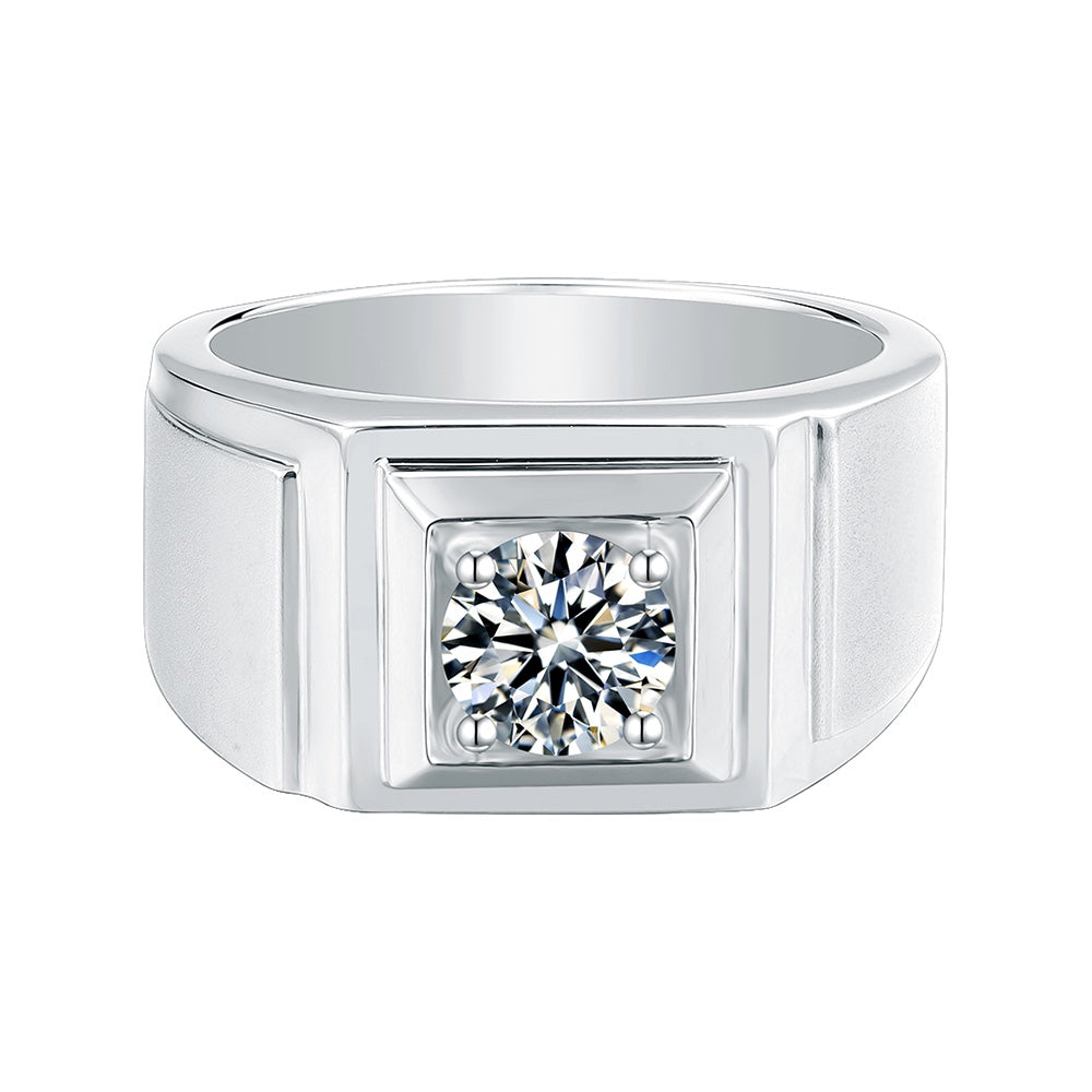 Pirmiana Luxury S925 Silver Various Styles 1ct Fashion Luxury S925 Silver Moissanite Diamond Men Ring Fashion Wedding Band Engagement Jewelry