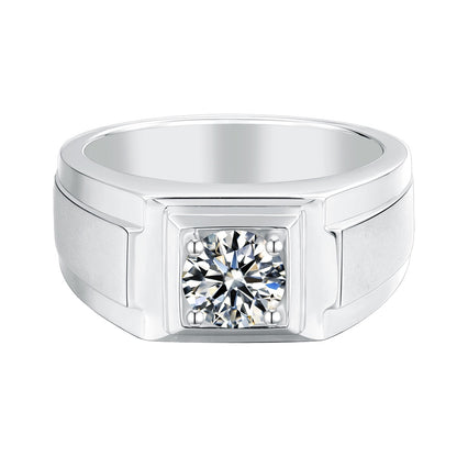 Pirmiana Luxury S925 Silver Various Styles 1ct Fashion Luxury S925 Silver Moissanite Diamond Men Ring Fashion Wedding Band Engagement Jewelry