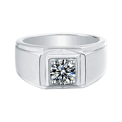 Pirmiana Luxury S925 Silver Various Styles 1ct Fashion Luxury S925 Silver Moissanite Diamond Men Ring Fashion Wedding Band Engagement Jewelry