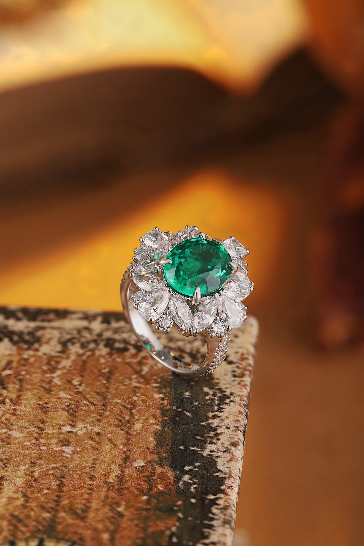 Pirmiana 2024 Hot Sale S925 Silver 3.54ct Lab Grown Emerald Ring Women Engagement Fashion Finger Gemstone Jewelry
