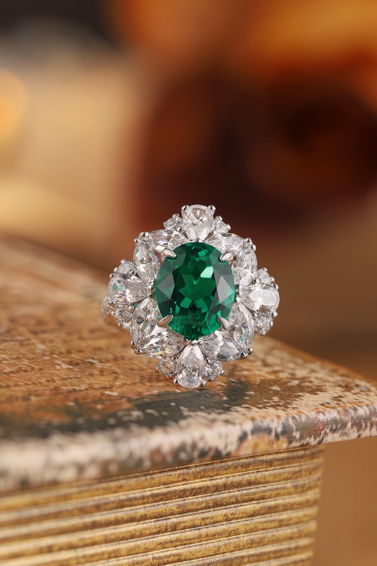 Pirmiana 2024 Hot Sale S925 Silver 3.54ct Lab Grown Emerald Ring Women Engagement Fashion Finger Gemstone Jewelry