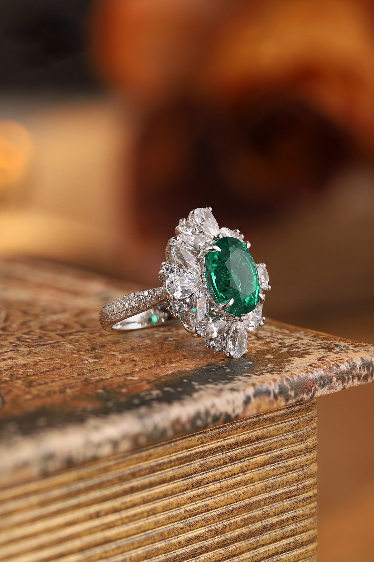 Pirmiana 2024 Hot Sale S925 Silver 3.54ct Lab Grown Emerald Ring Women Engagement Fashion Finger Gemstone Jewelry