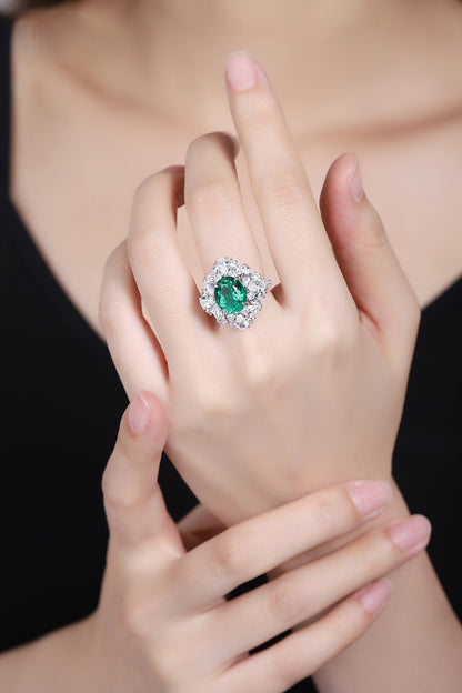 Pirmiana 2024 Hot Sale S925 Silver 3.54ct Lab Grown Emerald Ring Women Engagement Fashion Finger Gemstone Jewelry
