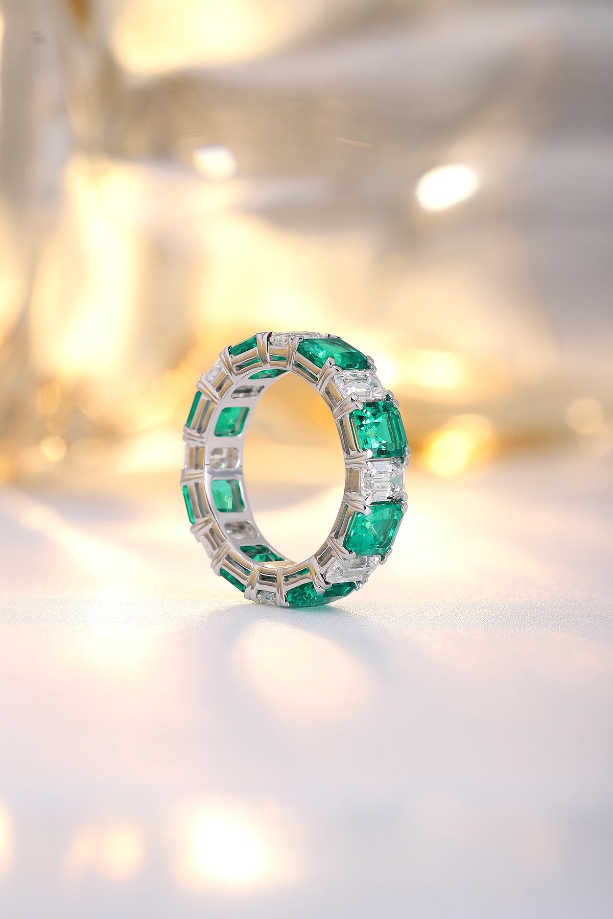 Pirmiana 2024 Hot Sale 18k Gold 3.88ct Lab Grown Emerald Ring Women Engagement Fashion Finger Gemstone Jewelry
