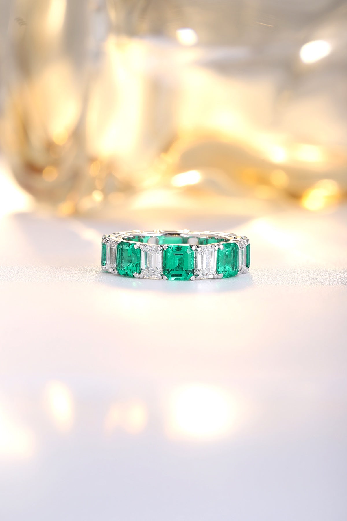 Pirmiana 2024 Hot Sale 18k Gold 3.88ct Lab Grown Emerald Ring Women Engagement Fashion Finger Gemstone Jewelry