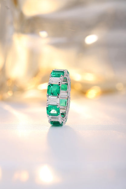 Pirmiana 2024 Hot Sale 18k Gold 3.88ct Lab Grown Emerald Ring Women Engagement Fashion Finger Gemstone Jewelry