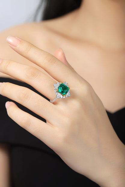 Pirmiana 2024 Hot Sale 18k Gold4.09ct Lab Grown Emerald Ring Women Engagement Fashion Finger Gemstone Jewelry