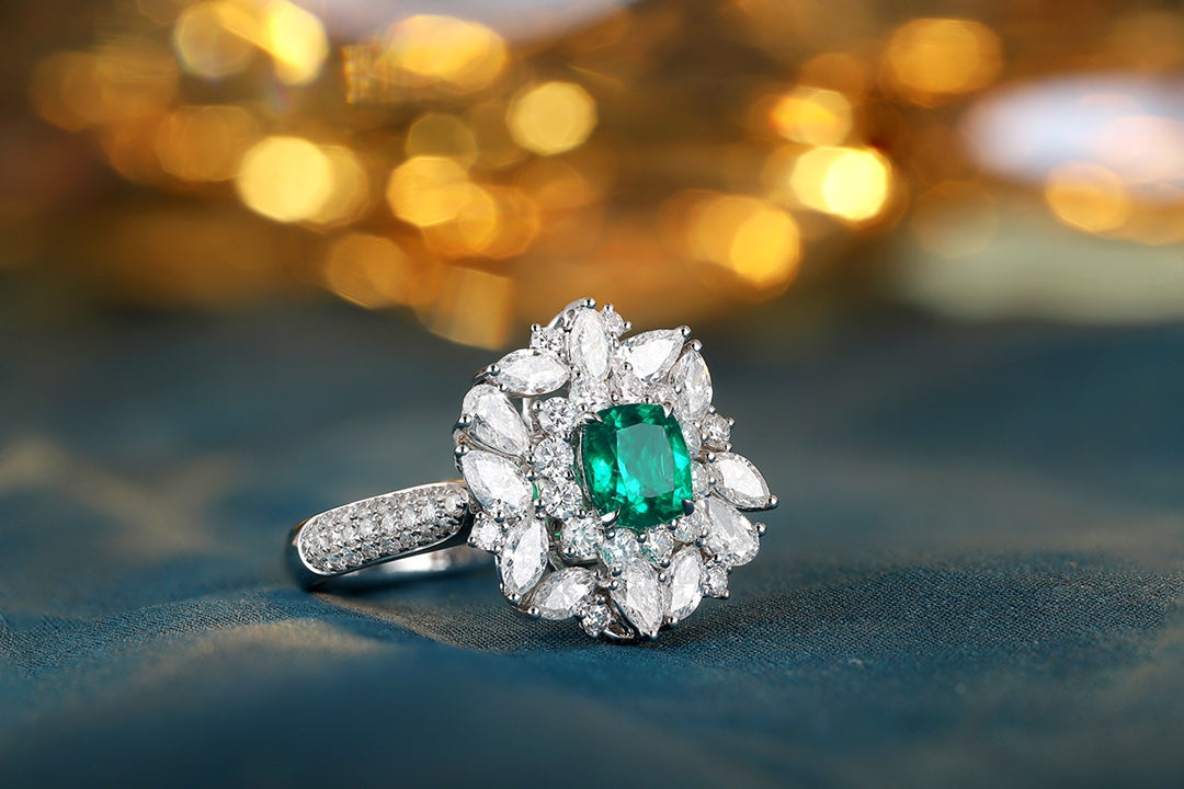 Pirmiana 2024 Hot Sale S925 Silver 0.73ct Lab Grown Emerald Ring Women Engagement Fashion Finger Gemstone Jewelry