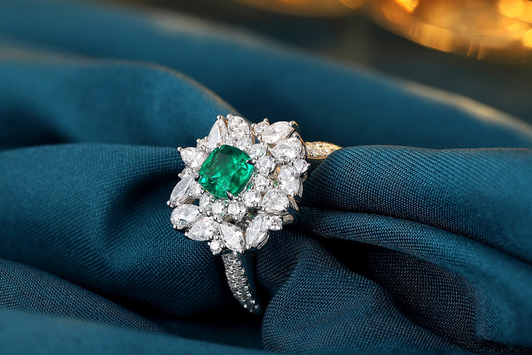 Pirmiana 2024 Hot Sale S925 Silver 0.73ct Lab Grown Emerald Ring Women Engagement Fashion Finger Gemstone Jewelry