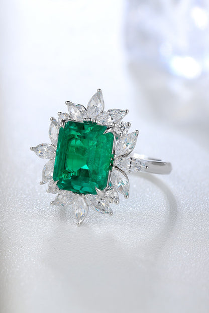 Pirmiana 2024 Hot Sale S925 Silver 4.61ct Lab Grown Emerald Ring Women Engagement Fashion Finger Gemstone Jewelry