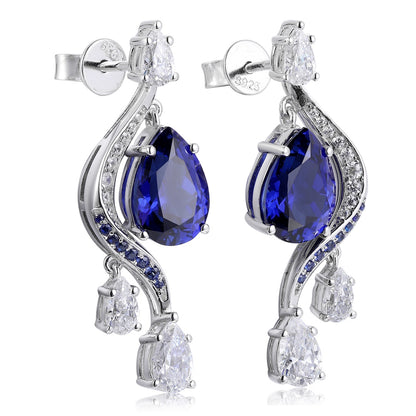 Pirmiana New Arrival 5.2ct Lab Grown Sapphire Earring Studs S925 Silver Jewelry Earrings for Women