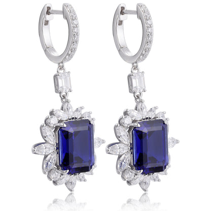 Pirmiana New Arrival 6.76ct Lab Grown Sapphire Earring Studs S925 Silver Jewelry Earrings for Women