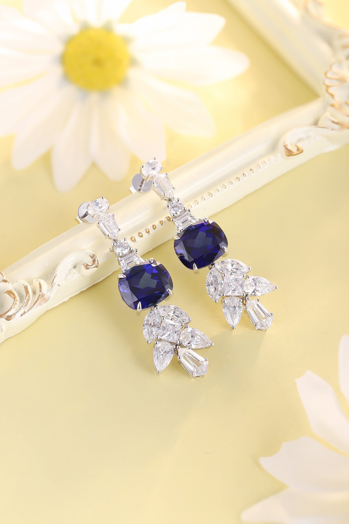 Pirmiana New Arrival 10.55ct Lab Grown Sapphire Earring Studs 18K Gold Jewelry Earrings for Women