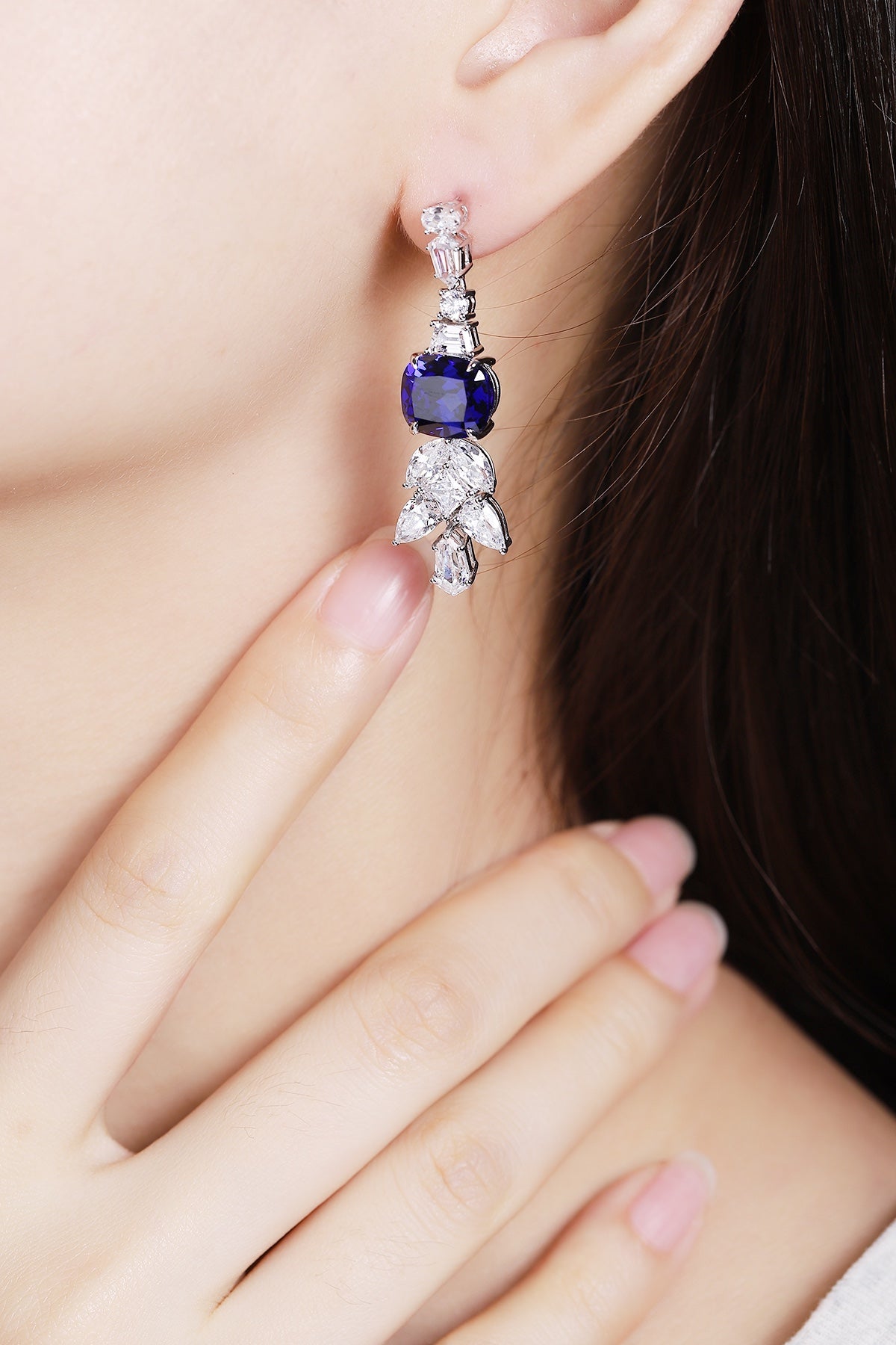 Pirmiana New Arrival 10.55ct Lab Grown Sapphire Earring Studs 18K Gold Jewelry Earrings for Women