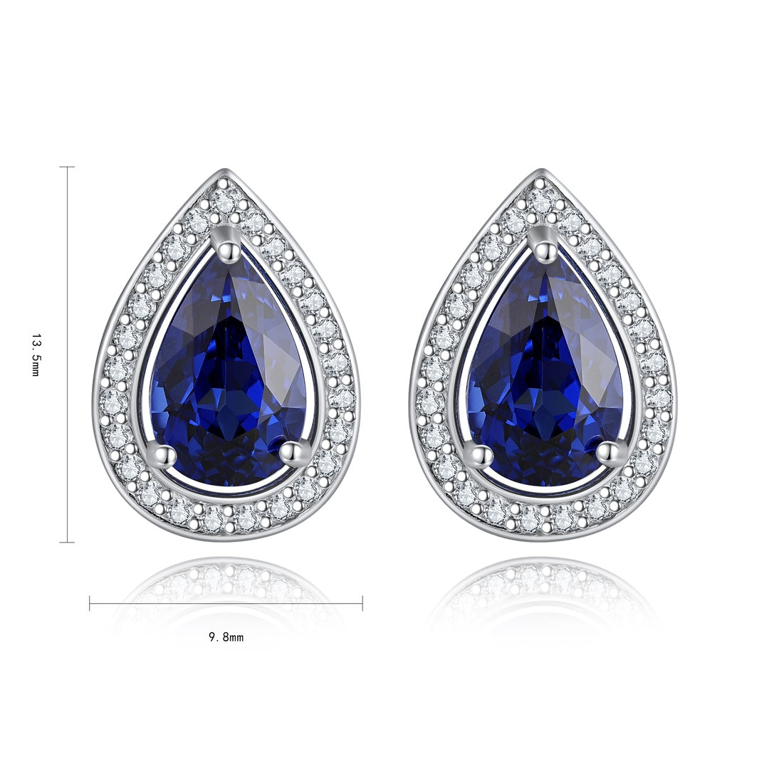 Pirmiana New Arrival 2.95ct Lab Grown Sapphire Earring Studs S925 Silver Jewelry Earrings for Women