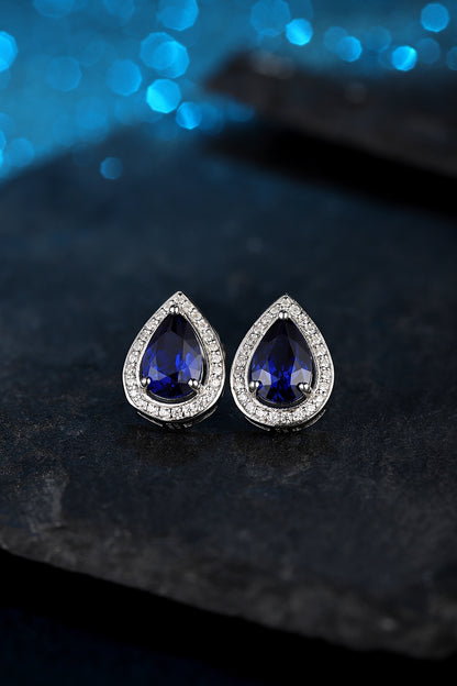 Pirmiana New Arrival 2.95ct Lab Grown Sapphire Earring Studs S925 Silver Jewelry Earrings for Women