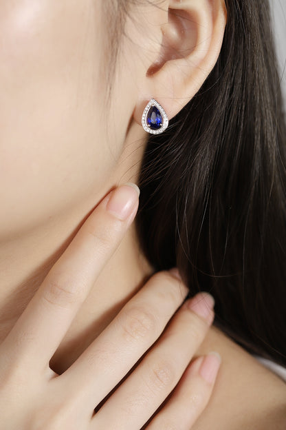 Pirmiana New Arrival 2.95ct Lab Grown Sapphire Earring Studs S925 Silver Jewelry Earrings for Women