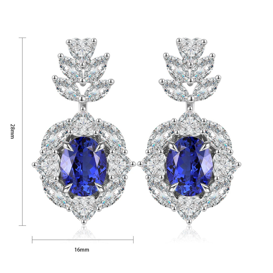 Pirmiana New Arrival 5.09ct Lab Grown Sapphire Earring Studs S925 Silver Jewelry Earrings for Women