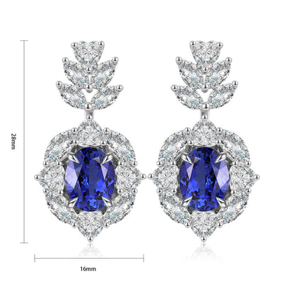 Pirmiana New Arrival 5.09ct Lab Grown Sapphire Earring Studs S925 Silver Jewelry Earrings for Women