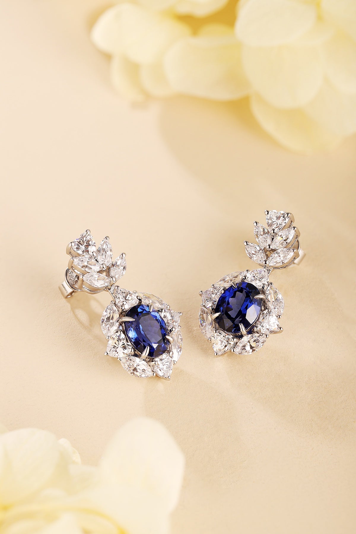 Pirmiana New Arrival 5.09ct Lab Grown Sapphire Earring Studs S925 Silver Jewelry Earrings for Women
