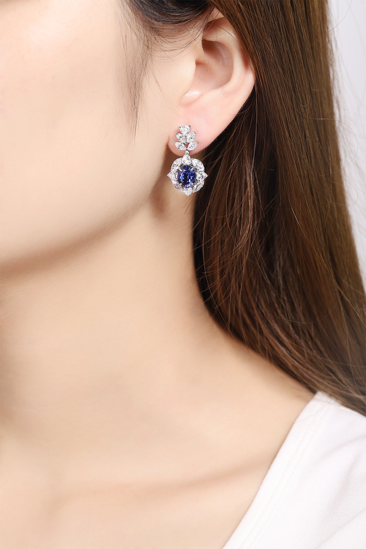 Pirmiana New Arrival 5.09ct Lab Grown Sapphire Earring Studs S925 Silver Jewelry Earrings for Women