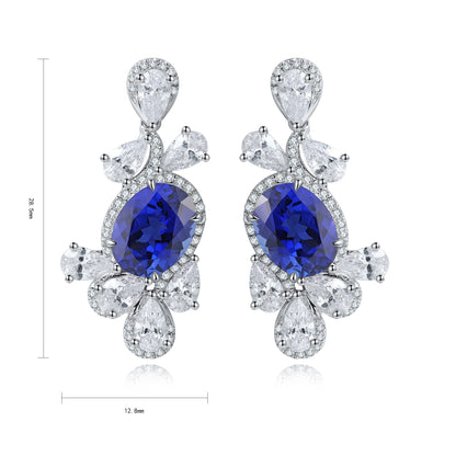 Pirmiana New Arrival 5.02ct Lab Grown Sapphire Earring Studs S925 Silver Jewelry Earrings for Women