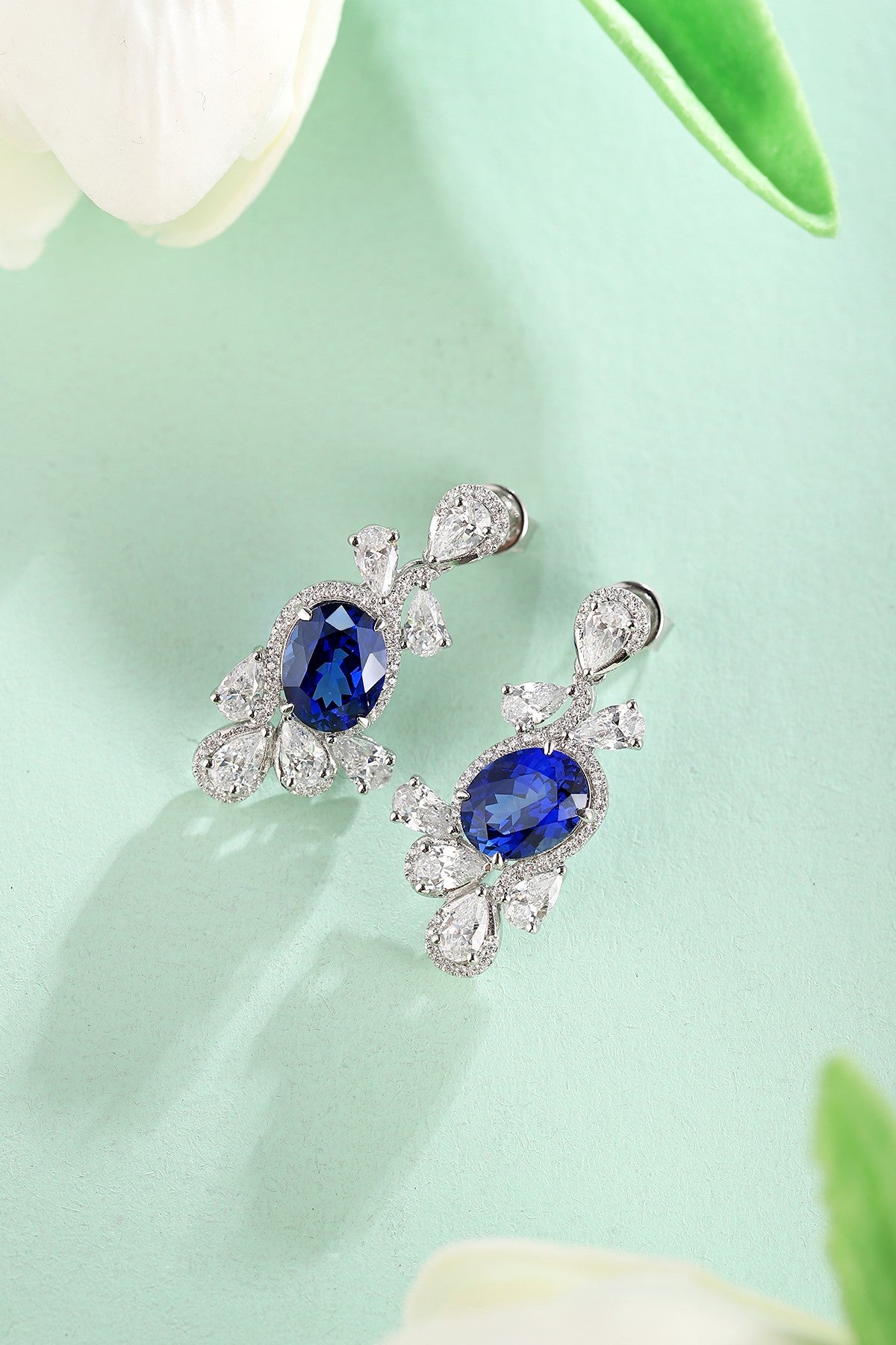 Pirmiana New Arrival 5.02ct Lab Grown Sapphire Earring Studs S925 Silver Jewelry Earrings for Women