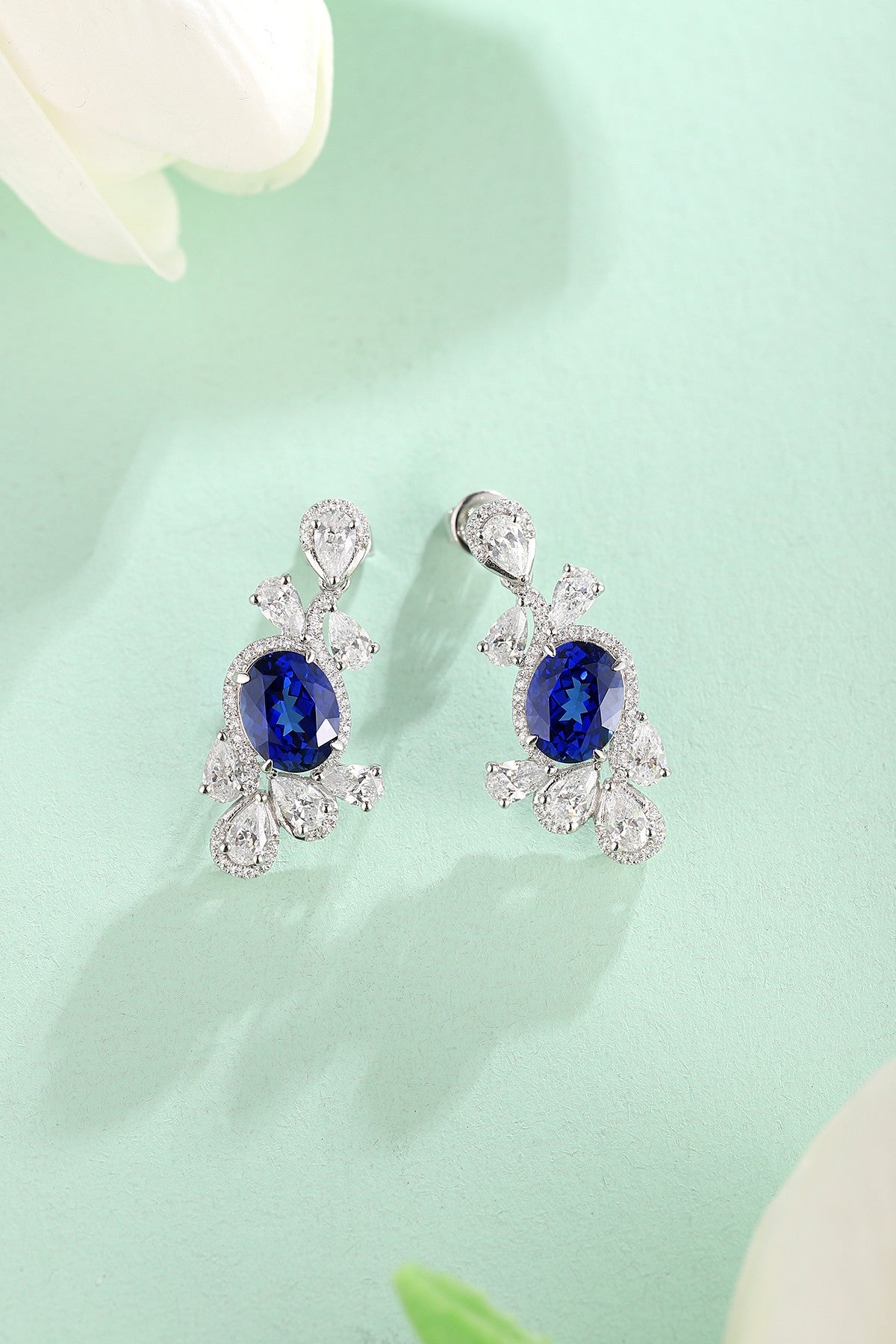 Pirmiana New Arrival 5.02ct Lab Grown Sapphire Earring Studs S925 Silver Jewelry Earrings for Women