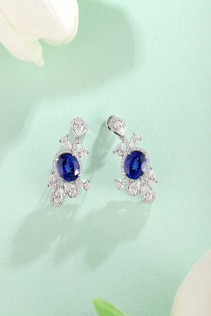 Pirmiana New Arrival 5.02ct Lab Grown Sapphire Earring Studs S925 Silver Jewelry Earrings for Women