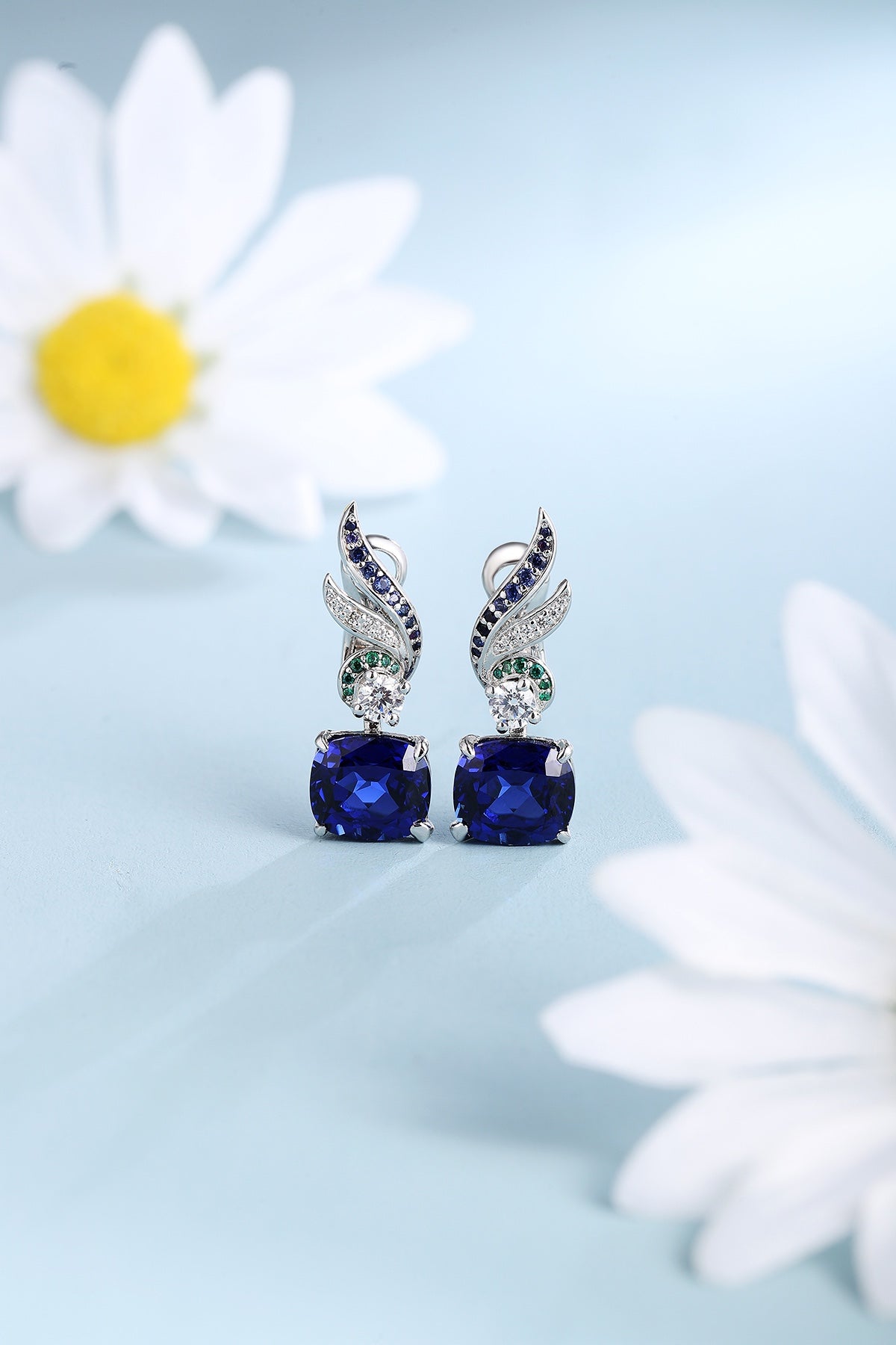 Pirmiana New Arrival 7.19ct Lab Grown Sapphire Earring Studs S925 Silver Jewelry Earrings for Women