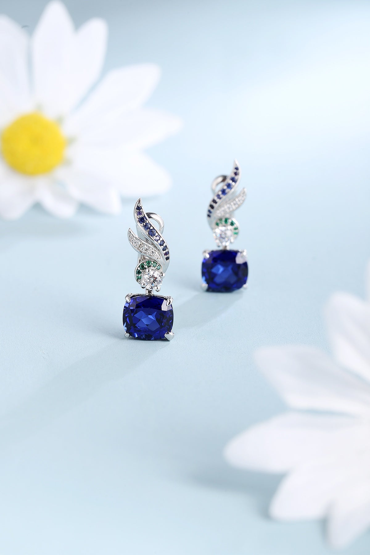 Pirmiana New Arrival 7.19ct Lab Grown Sapphire Earring Studs S925 Silver Jewelry Earrings for Women
