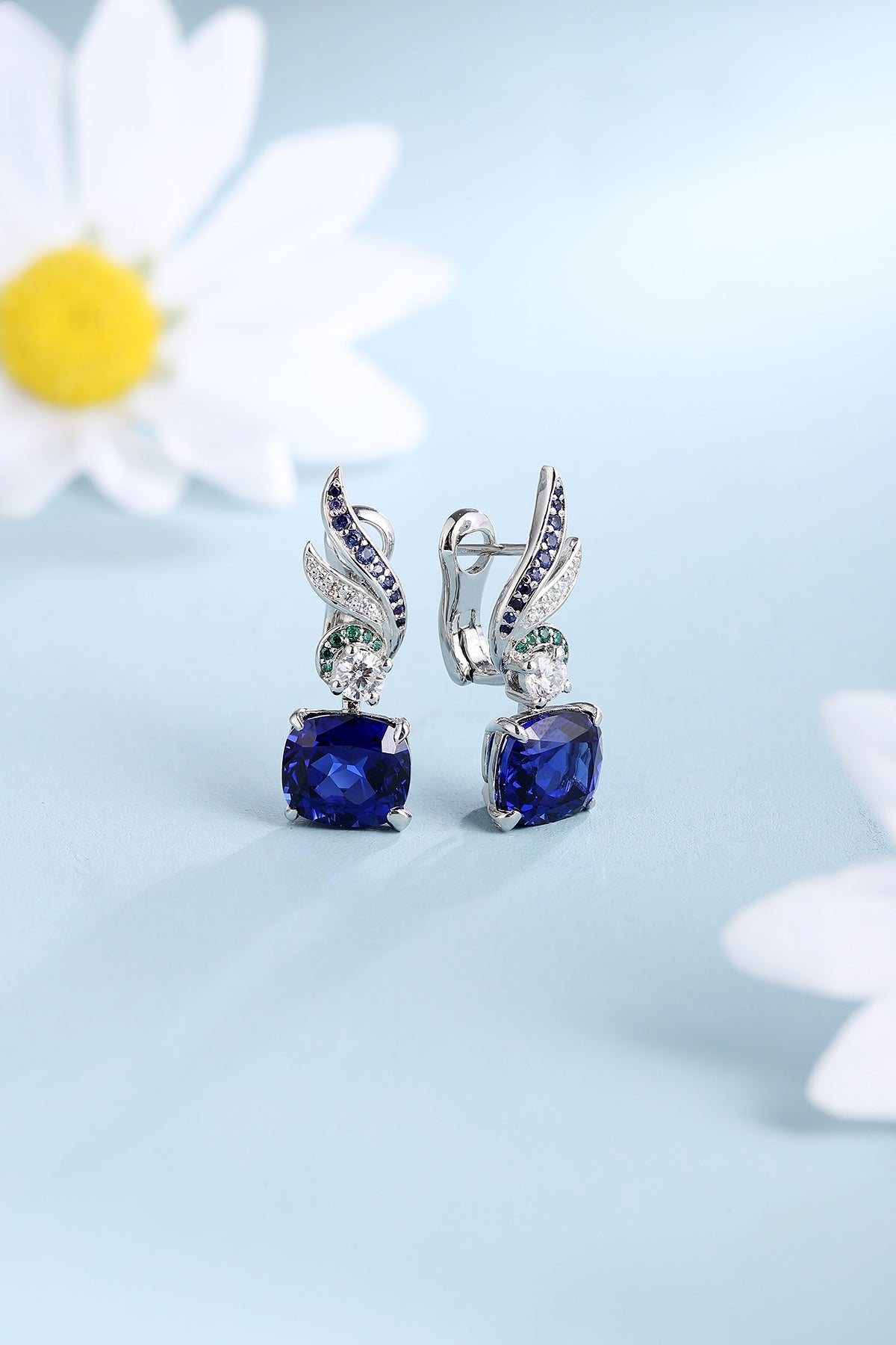 Pirmiana New Arrival 7.19ct Lab Grown Sapphire Earring Studs S925 Silver Jewelry Earrings for Women
