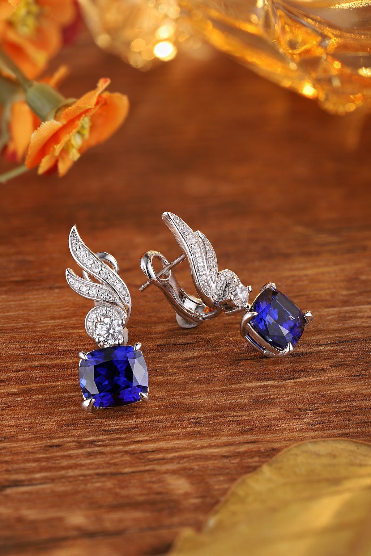 Pirmiana New Arrival 7.16ct Lab Grown Sapphire Earring Studs S925 Silver Jewelry Earrings for Women