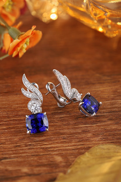 Pirmiana New Arrival 7.16ct Lab Grown Sapphire Earring Studs S925 Silver Jewelry Earrings for Women